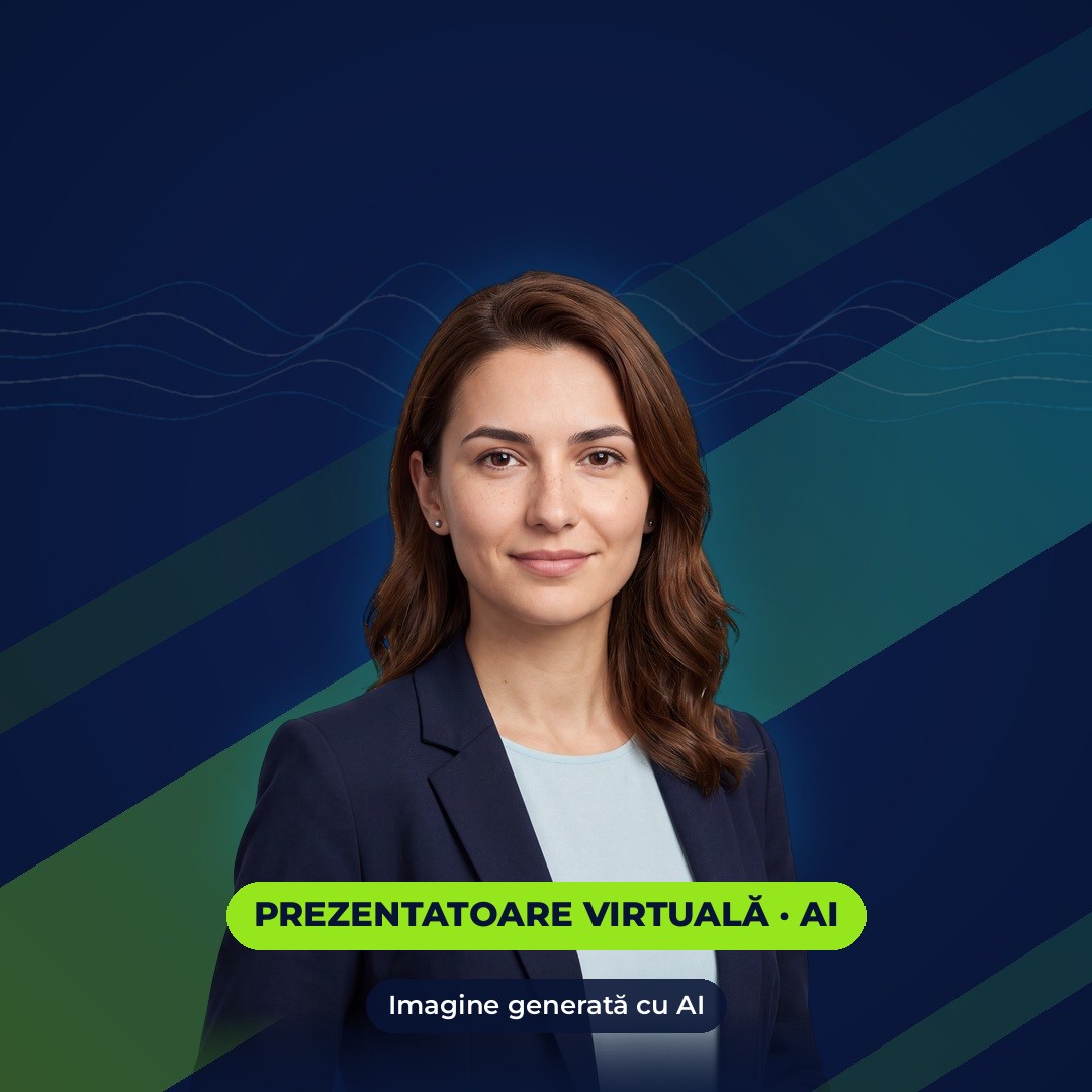 Ilinca Pop, prezentatoare virtuală Radio Belgia. Imagine generată cu AI.