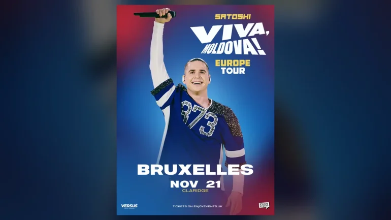Afișul concertului Satoshi, Viva Moldova Europe Tour, la Claridge, Bruxelles, 21 noiembrie 2026
